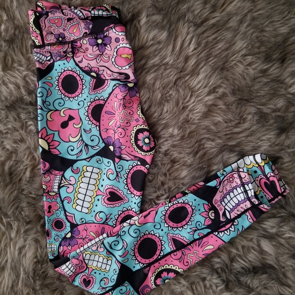 CVG pink sugar skull leggings